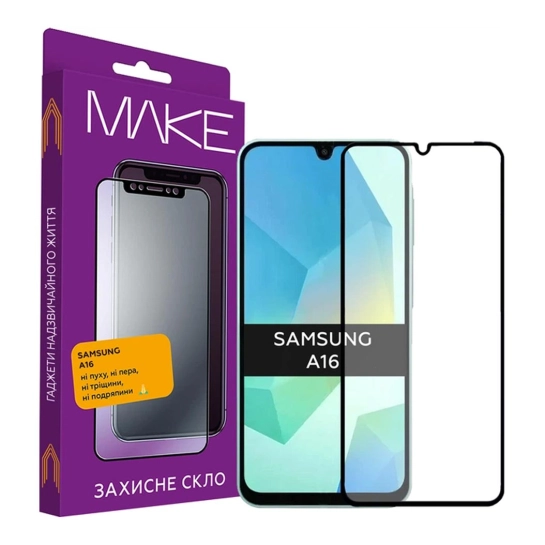 Скло MakeFuture Full Cover Full Glue Samsung Galaxy A16 Black