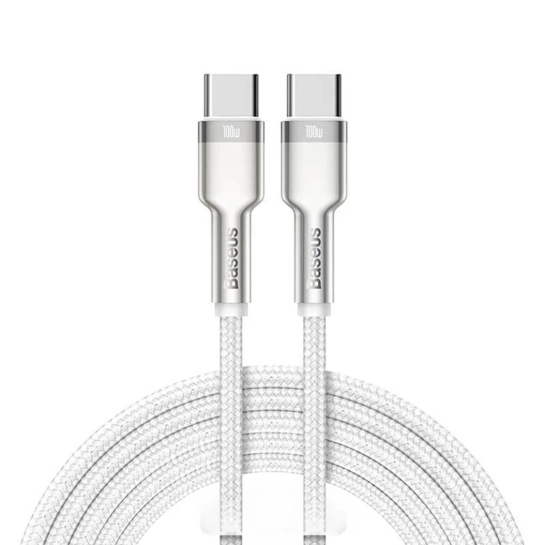 Кабель Baseus Cafule Metal Type-C to Type-C 100W Cable (1m) White