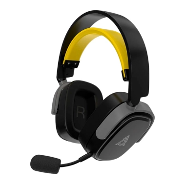 Бездротова ігрова гарнітура Ajazz AHM09 MAX Black Gray Yellow (AHM09-MAX-BGY) - цена, характеристики, отзывы, рассрочка, фото 1