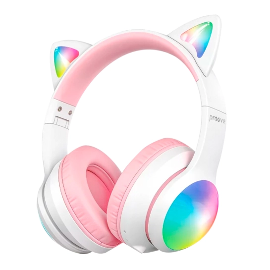 Бездротові навушники Proove Kids LumiCat (APP) White/Pink