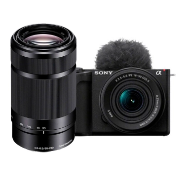 Фотоапарат із двома змінними об'єктивами Sony ZV-E10 II Kit 16-50mm + 55-210mm Black - цена, характеристики, отзывы, рассрочка, фото 1