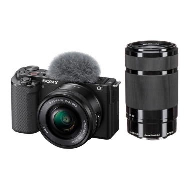 Фотоапарат із двома змінними об'єктивами Sony ZV-E10 Kit 16-50mm + 55-210mm Black - цена, характеристики, отзывы, рассрочка, фото 1